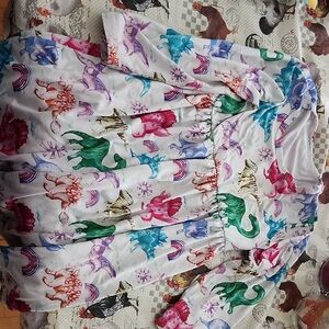 Colorful Dinosaur Print Dress